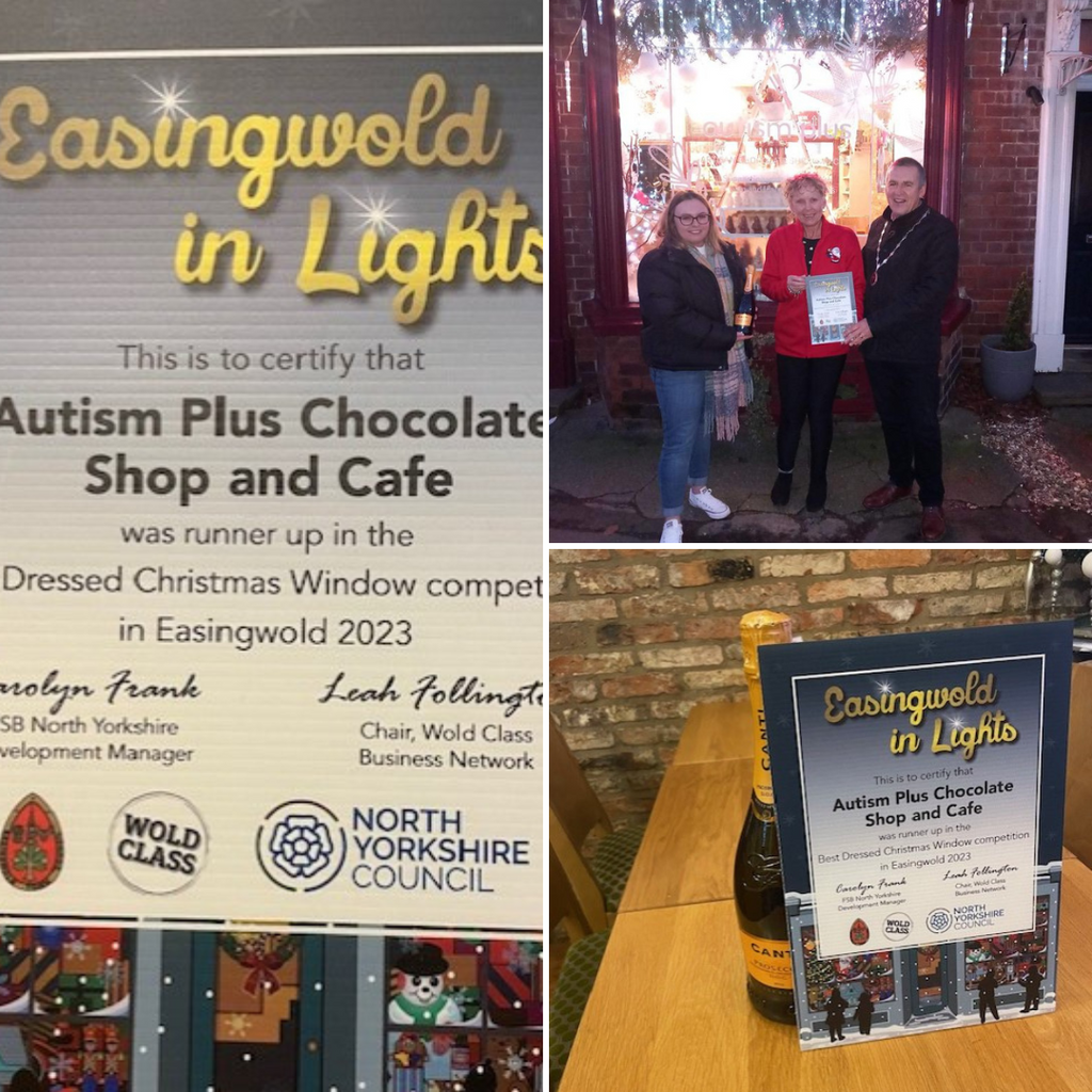 Autism Plus Chocolate Shop and Cafe secures runner up spot in Local Christmas Window Competition